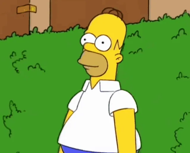 Homer disappearing into bushes Homer Simpson disappearing into bushes