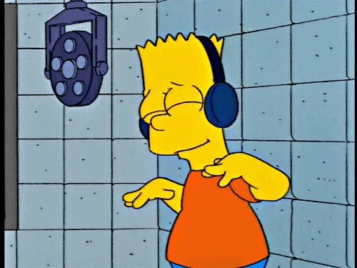 Bart in a studio booth with headphones