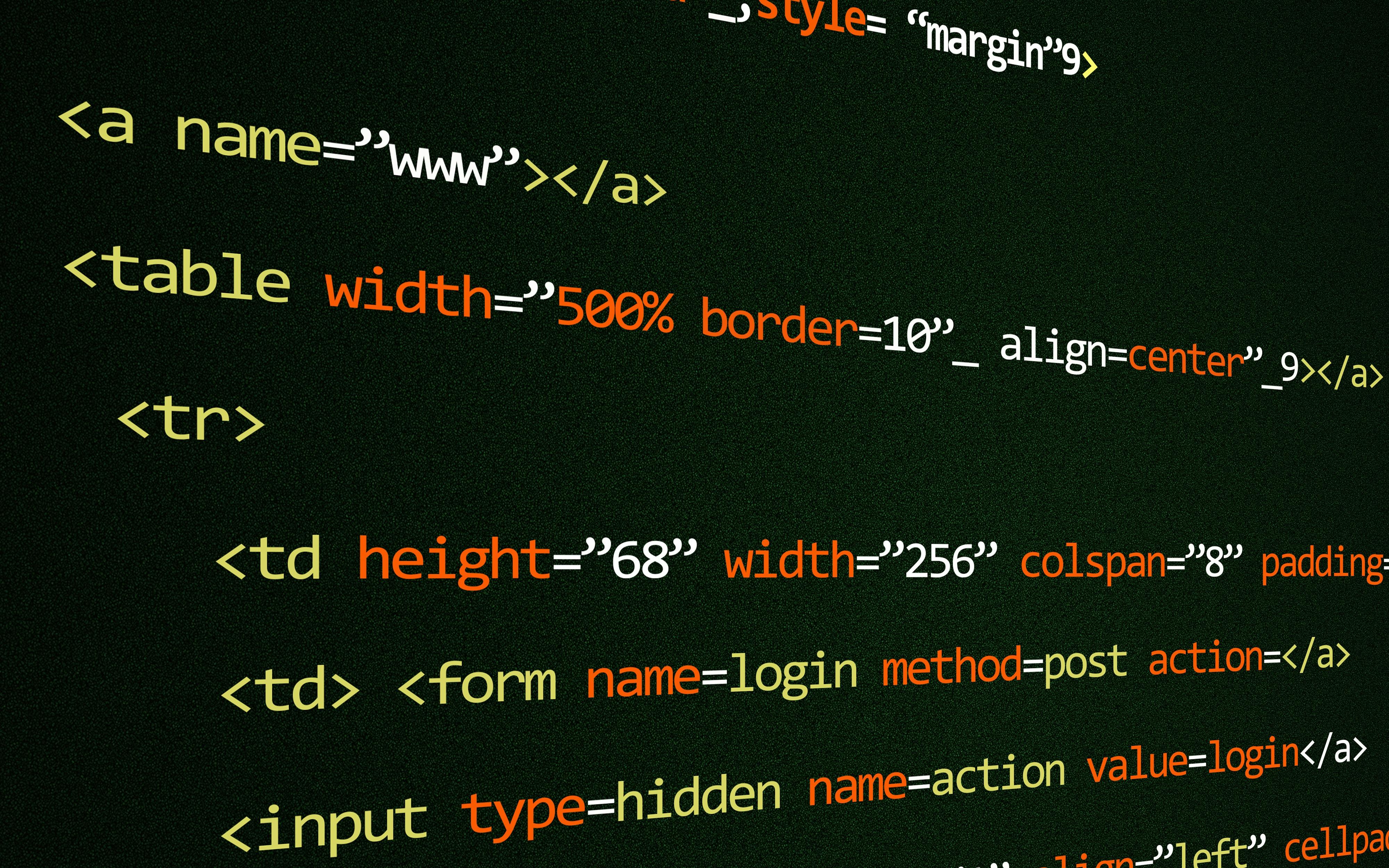 HTML code written on a dark screen