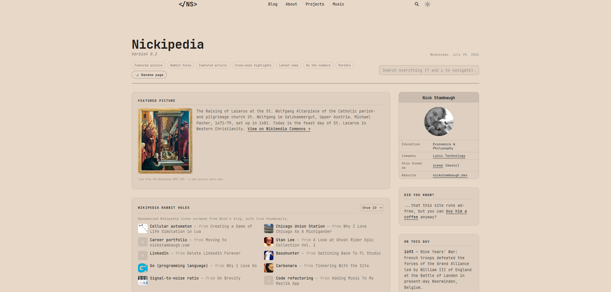 Nickipedia Wikipedia-inspired personal wiki