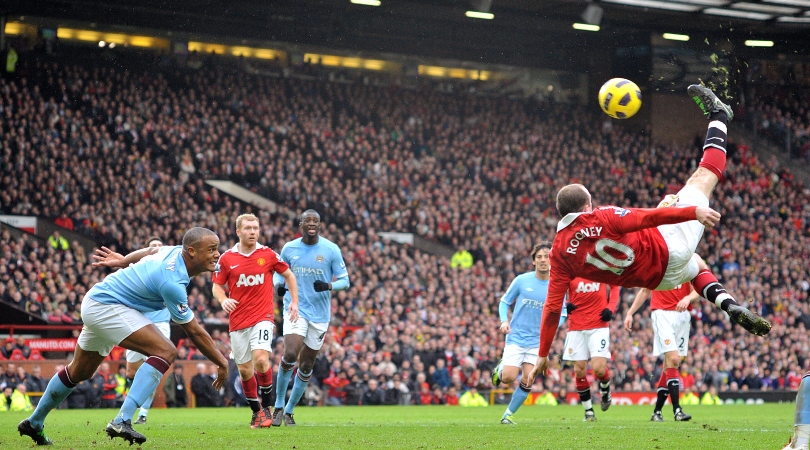 Wayne Rooney scoring an epic bicycle kick