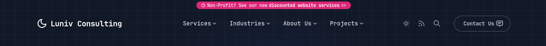Screenshot of multiple colorful banners with icons